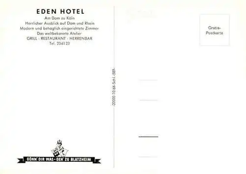 AK / Ansichtskarte  Koeln__Rhein Eden Hotel Appartement