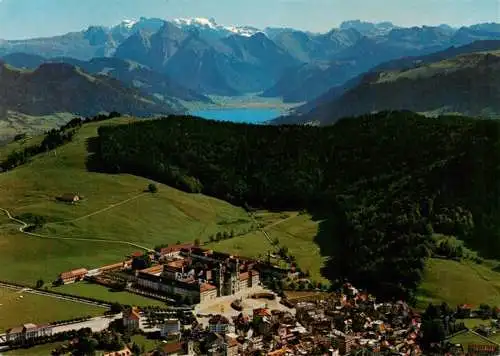 AK / Ansichtskarte  Einsiedeln__SZ Fliegeraufnahme mit Kloster