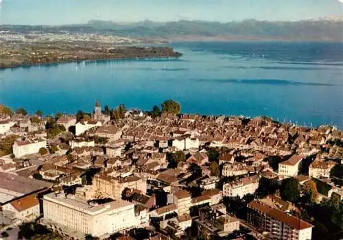 AK / Ansichtskarte  Morges_VD Vue aerienne de la ville et du Lac Leman
