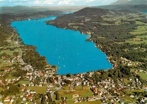 AK / Ansichtskarte 73962920 Velden__Woerthersee_AT Fliegeraufnahme mit Blick nach Klagenfurt