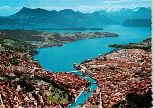 AK / Ansichtskarte  LUZERN__LU Fliegeraufnahme mit Alpen