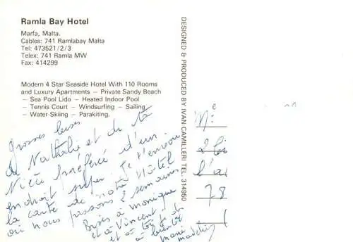 AK / Ansichtskarte  Malta__Insel Ramla Bay Hotel Fliegeraufnahme
