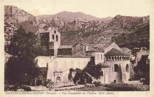 AK / Ansichtskarte  Saint-Guilhem-le-Desert Vue d'ensemble de l'église XIIe siècle