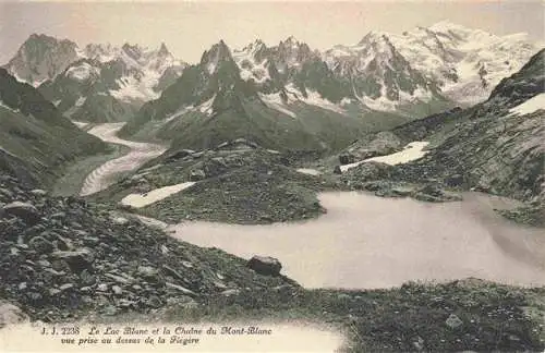 AK / Ansichtskarte  CHAMONIX_74_Haute-Savoie Lac Blanc Chaîne du Mont-Blanc vue prise au dessus de la Flégère