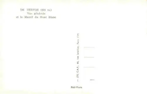 AK / Ansichtskarte  Servoz_74_Haute-Savoie Vue générale et le Massif du Mont-Blanc
