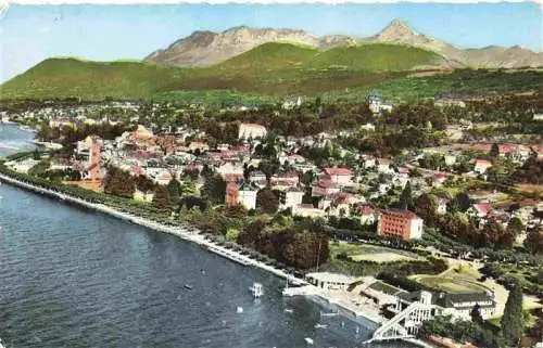 AK / Ansichtskarte  Evian-les-Bains_74 Vue aérienne de la plage la ville et la Dent d'Oche