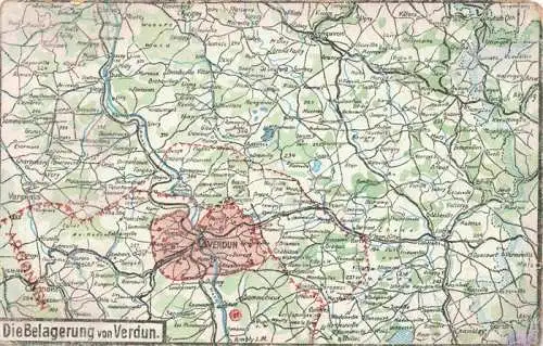 AK / Ansichtskarte  VERDUN__55_Meuse Landkarte Die Belagerung von Verdun