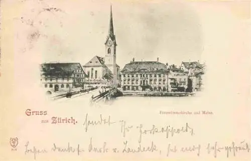 AK / Ansichtskarte  ZueRICH__ZH Fraumuensterkirche und Meise