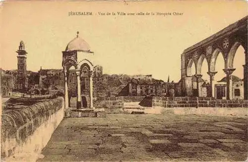 AK / Ansichtskarte  Jerusalem__Yerushalayim_Israel Vue de la Ville avec cells de la Mosque Omar