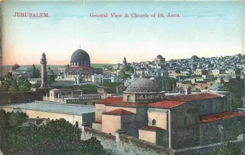 AK / Ansichtskarte 73963314 Jerusalem__Yerushalayim_Israel General View and Church of St Anna