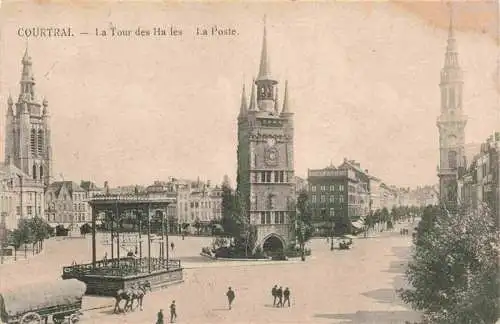 AK / Ansichtskarte  Courtrai_Kortrijk_Flandre_Belgie La Tour des Halles La Poste