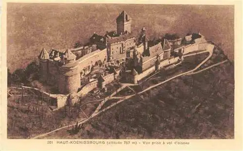 AK / Ansichtskarte  Haut-Koenigsbourg_Hohkoenigsburg Vue prise aerienne a vol d'oiseau