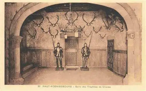 AK / Ansichtskarte  Haut-Koenigsbourg_Hohkoenigsburg Salle des Trophees da Chasse