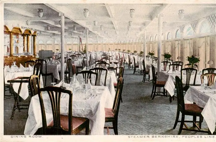 AK / Ansichtskarte  Schiffe_Ships_Navires Dining Room People Line