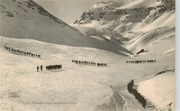 AK / Ansichtskarte 73963545 Gebirgsjaeger_Chasseur_Alpins_Mountaineers 1479 Marches d´hiver