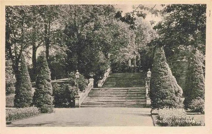 AK / Ansichtskarte 73963586 Freiberg__Sachsen Freitreppe im Park