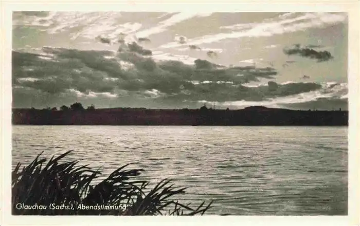 AK / Ansichtskarte  Glauchau Abendstimmung am See