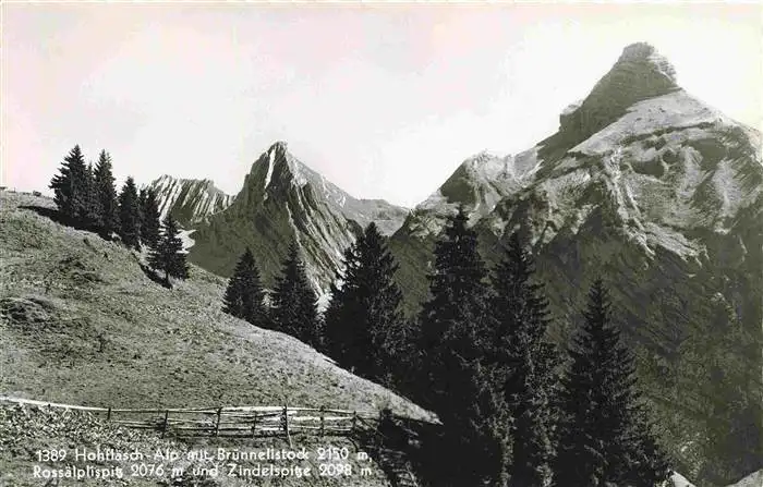 AK / Ansichtskarte  Hohflaesch-Alp_Bruennelistock_2510m_Ibergeregg_SZ Rossaelplispitz und Zindelspitze