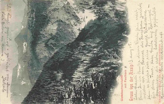 AK / Ansichtskarte  Axalp_BE Giessbachschlucht mit Faulhorn