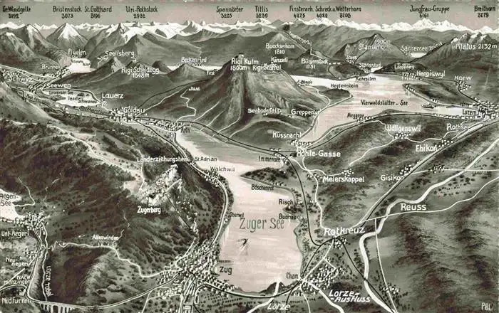 AK / Ansichtskarte  Rigi_Kulm Panoramakarte