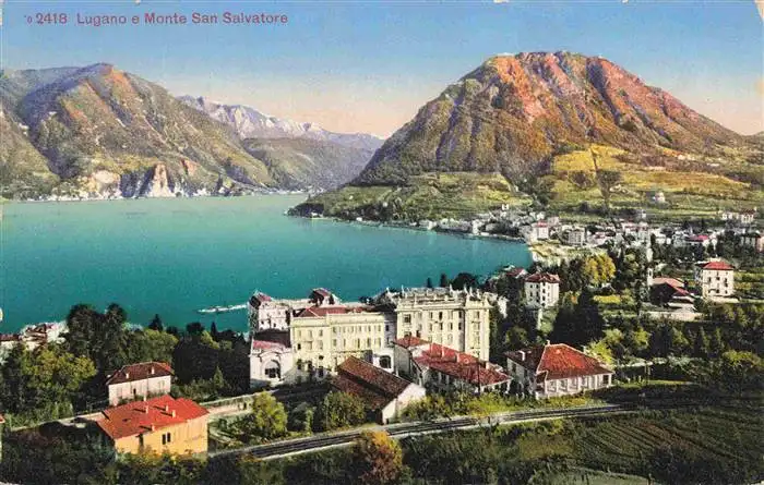 AK / Ansichtskarte  LUGANO_Lago_di_Lugano_TI e Monte San Salvatore