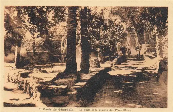 AK / Ansichtskarte  Ghardaia_Algeria Oasis Puits et la maison des Pères Blancs