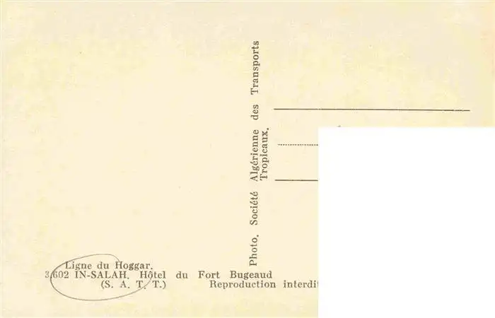 AK / Ansichtskarte  In-Salah_Algerie Hôtel du Fort Bugeaud