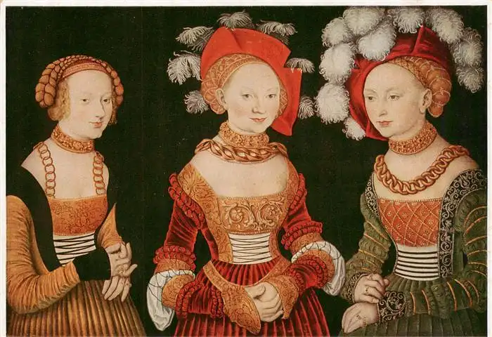 AK / Ansichtskarte  Cranach_Lukas_Kuenstlerkarte Drei junge Damen Verl.Nr. 385