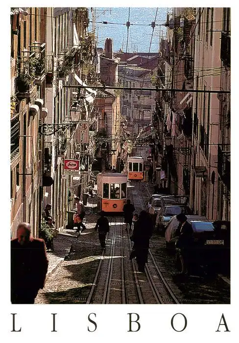 AK / Ansichtskarte 73963851 Strassenbahn_Tramway-- Lisboa Elevador da Bica 