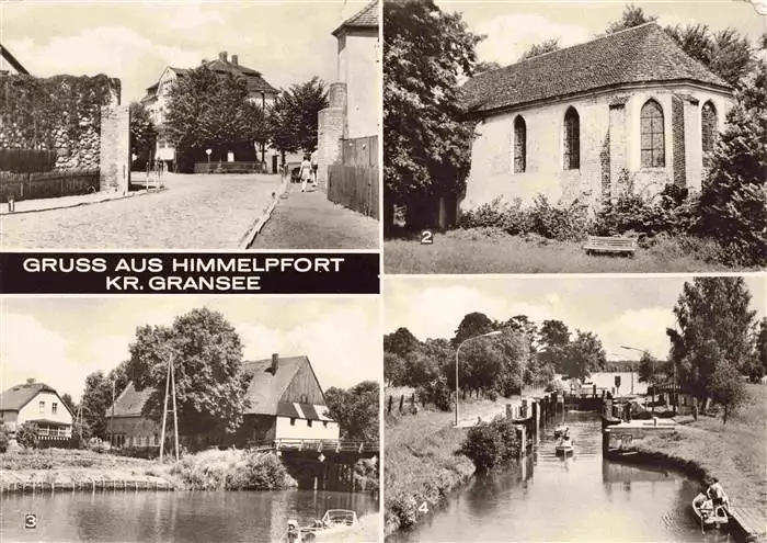 AK / Ansichtskarte 73964006 Himmelpfort Stadtmauer Klosterkirche ehem. Zisterzienserkloster Kanal Schleuse