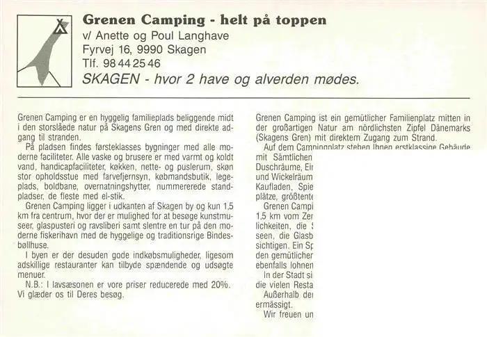 AK / Ansichtskarte  Skagen_DK Grenen Camping Fliegeraufnahme