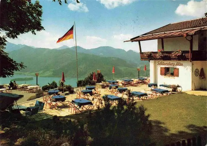 AK / Ansichtskarte  Schliersee Hotel Schliersbergalm Terrasse Seeblick Alpenpanorama