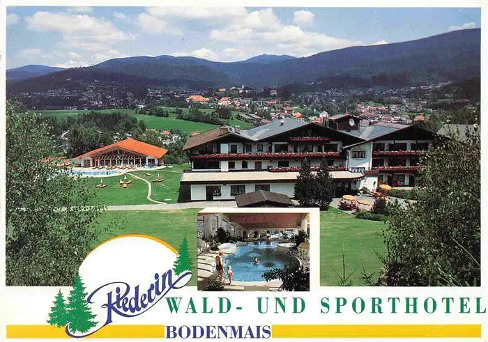 AK / Ansichtskarte  Bodenmais Waldhotel Riederin Hallenbad Panorama