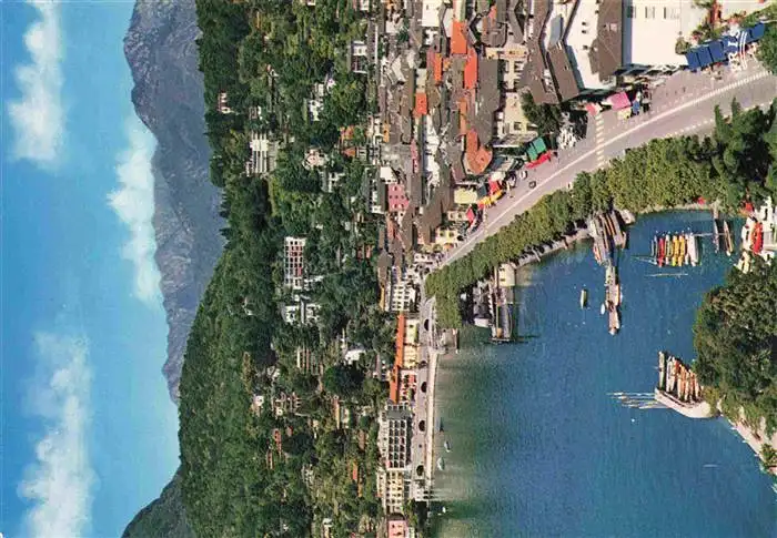 AK / Ansichtskarte  Ascona_Lago_Maggiore_TI La Piazza veduta aerea