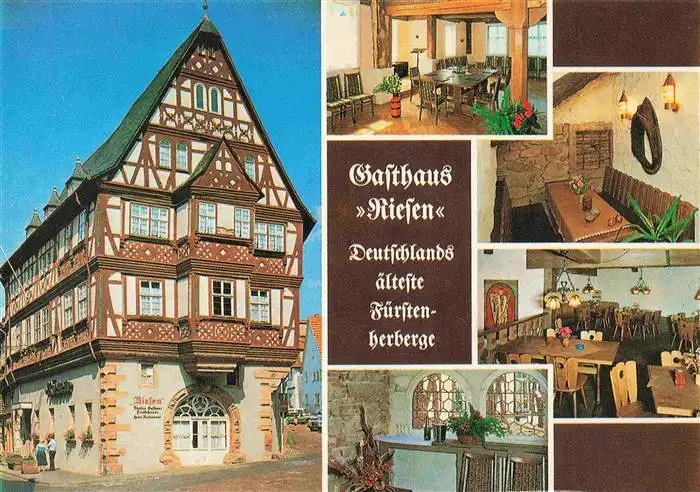 AK / Ansichtskarte 73964129 MILTENBERG_Main Gasthaus Riesen Deutschlands aelteste Fuertenherberge Fachwerkhaus