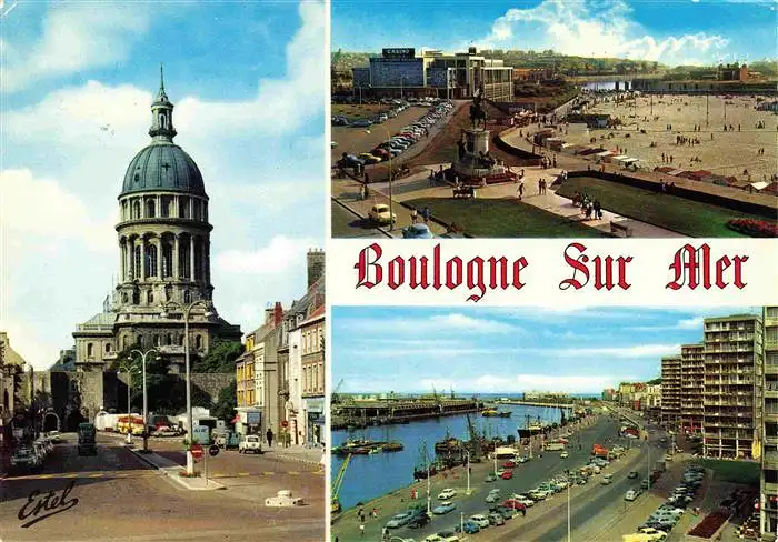 AK / Ansichtskarte  Boulogne-sur-Mer_62 Porte de Calais Basilique Plage Casino Quai Gambetta