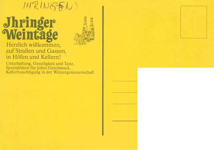 AK / Ansichtskarte 73964150 Ihringen_Kaiserstuhl Ihringer Weintage Kuenstlerkarte