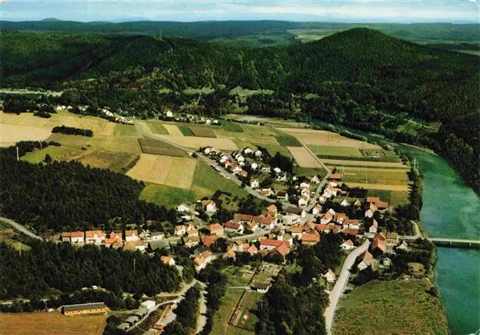 AK / Ansichtskarte  Hemfurth-Edersee_Edertal Fliegeraufnahme