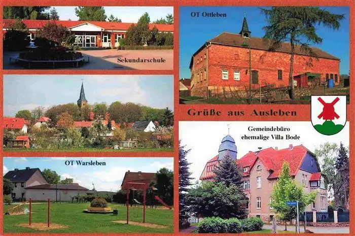 AK / Ansichtskarte 73964226 Ausleben Sekundarschule Motiv mit Kirche OT Warsleben OT Ottleben Gemeindebuero ehemalige Villa Bode