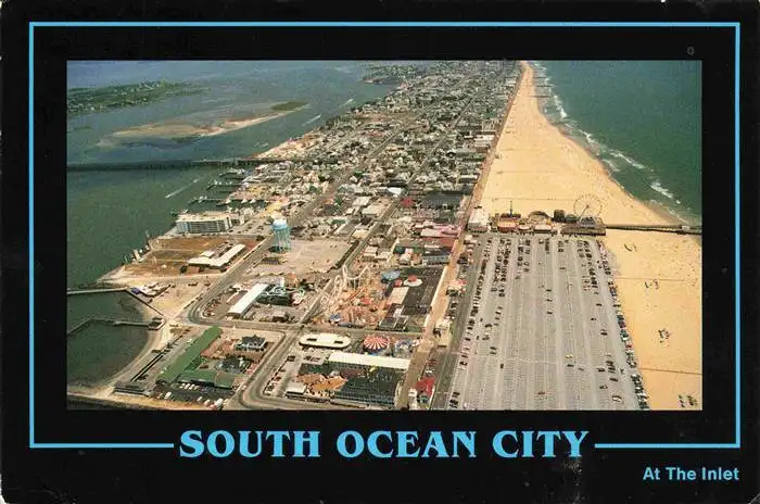 AK / Ansichtskarte  Ocean_City_Maryland South Ocean City at the Inlet aerial view