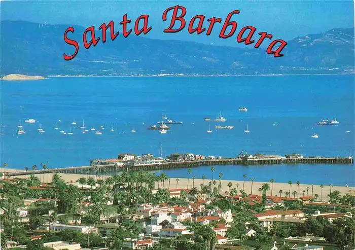 AK / Ansichtskarte  Santa_Barbara__California_USA Panorama view from TV hill looking towards stearns wharf