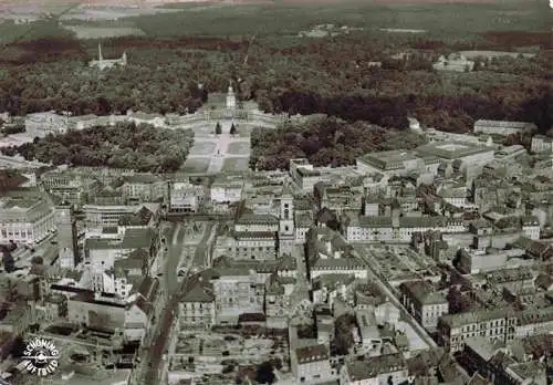 AK / Ansichtskarte  KARLSRUHE_Baden Fliegeraufnahme mit Schloss