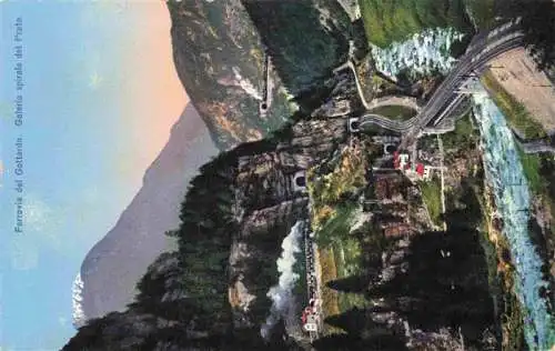 AK / Ansichtskarte  Gottardo_San_Gottardo_St_Gotthard_TI Ferrovia del Gottardo Galeria spirale des Prato Feldpost