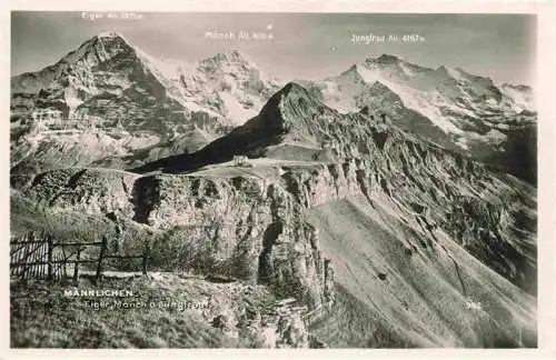 AK / Ansichtskarte  Maennlichen_2343m_Grindelwald_BE mit Eiger Moench und Jungfrau