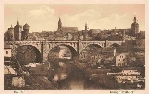 AK / Ansichtskarte 73964592 Bautzen_Sachsen Kronprinzenbruecke