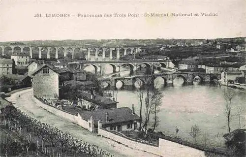 AK / Ansichtskarte  Limoges_87_Haute-Vienne Panorama des Trois Pont St Martial National et Viaduc