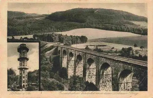 AK / Ansichtskarte 73964600 Loebau_Sachsen Eisenbahn Viadukt mit dem Loebauer Berg