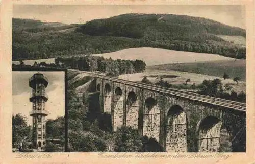 AK / Ansichtskarte  Loebau_Sachsen Eisenbahn Viadukt mit dem Loebauer Berg