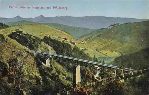 AK / Ansichtskarte 73964606 Niklasberg_Mikulov_v_Krusnych_horach_CZ Partie zwischen Neustadt und Niklasberg Eisenbahnbruecke