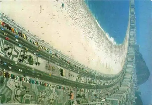 AK / Ansichtskarte  Rio_de_Janeiro_Brazil Panoramic view of the Copacabana beach